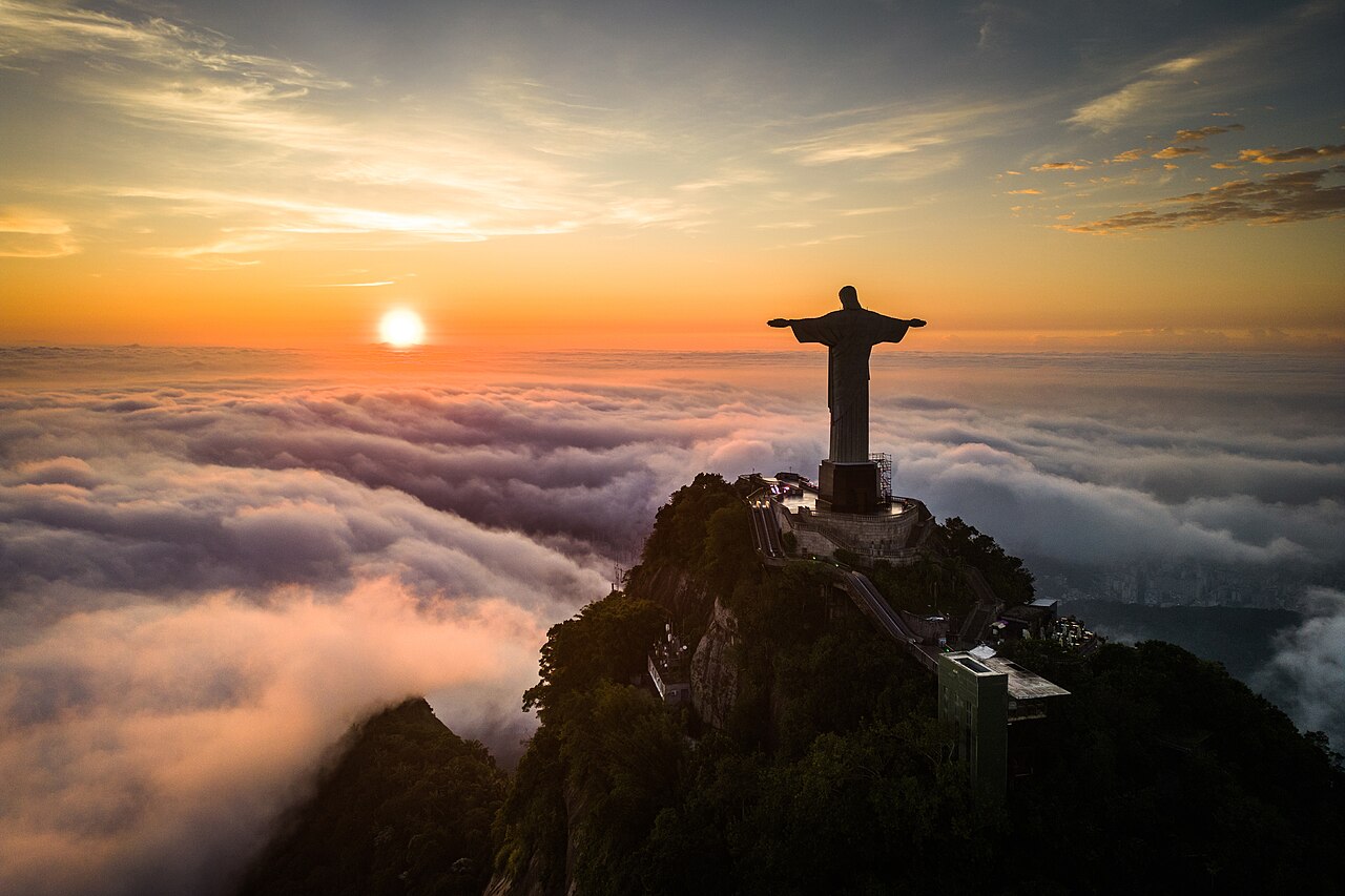 Christ the Redeemer statue above clouds, Rio de Janeiro, Brazil
